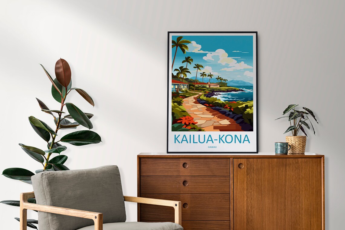 Kailuakona Travel Poster, Hawaii Place Print - Image 2