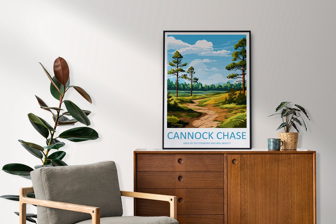 Cannock Chase England Woodland Path Natural Beauty View Poster - Image 2