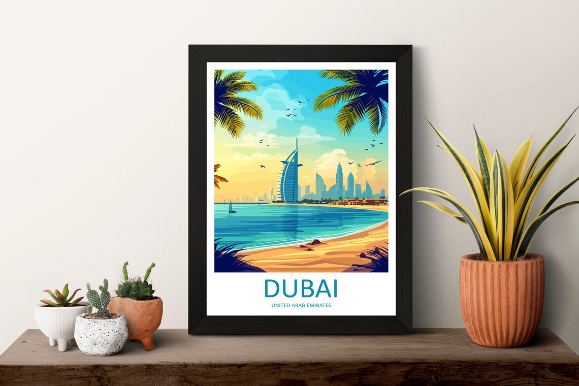 Dubai Travel Poster, United Arab Emirates Wall Art - Image 3