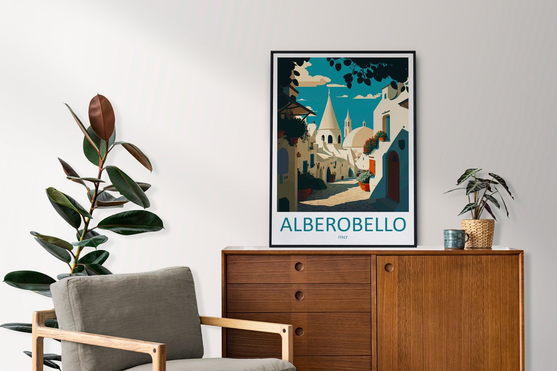 Alberobello Italy Trulli Stone Town White Alley Village Poster - Image 2