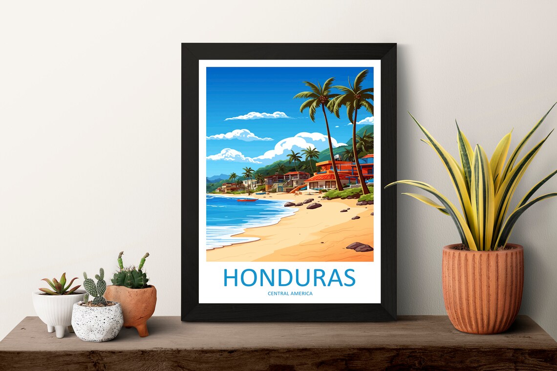 Honduras Travel Poster, Latin America Wall Art - Image 3