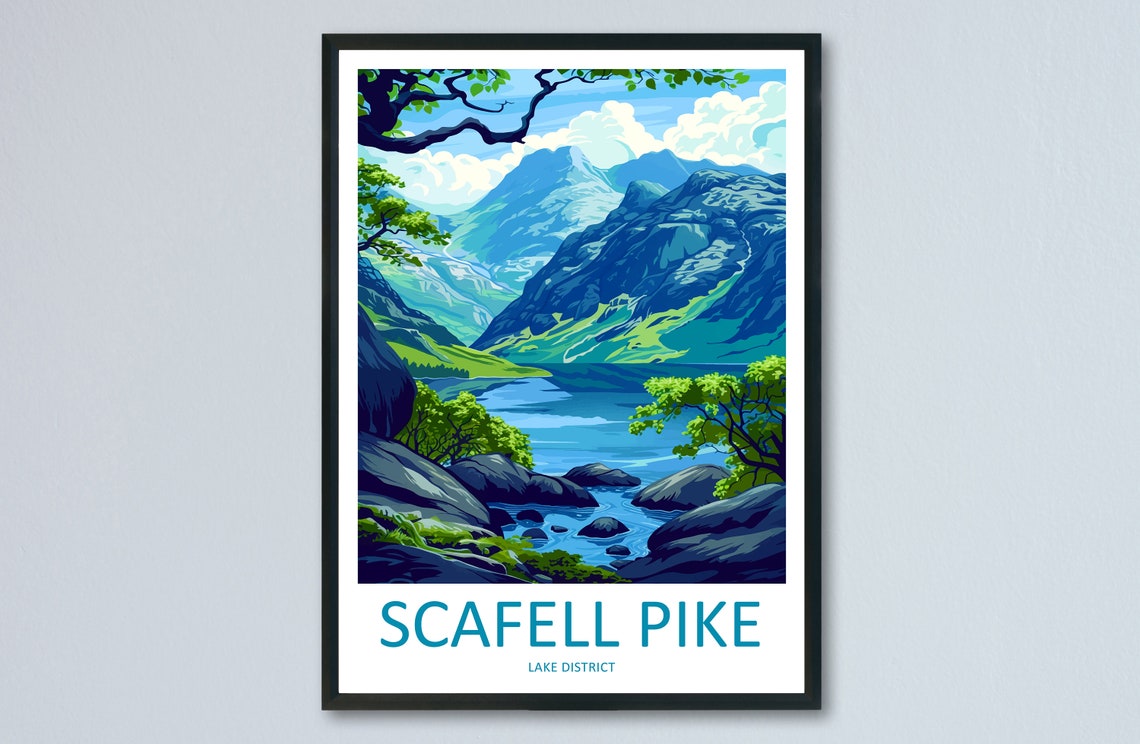 Scafell Pike England Lake District Mountain Tarn Valley Poster