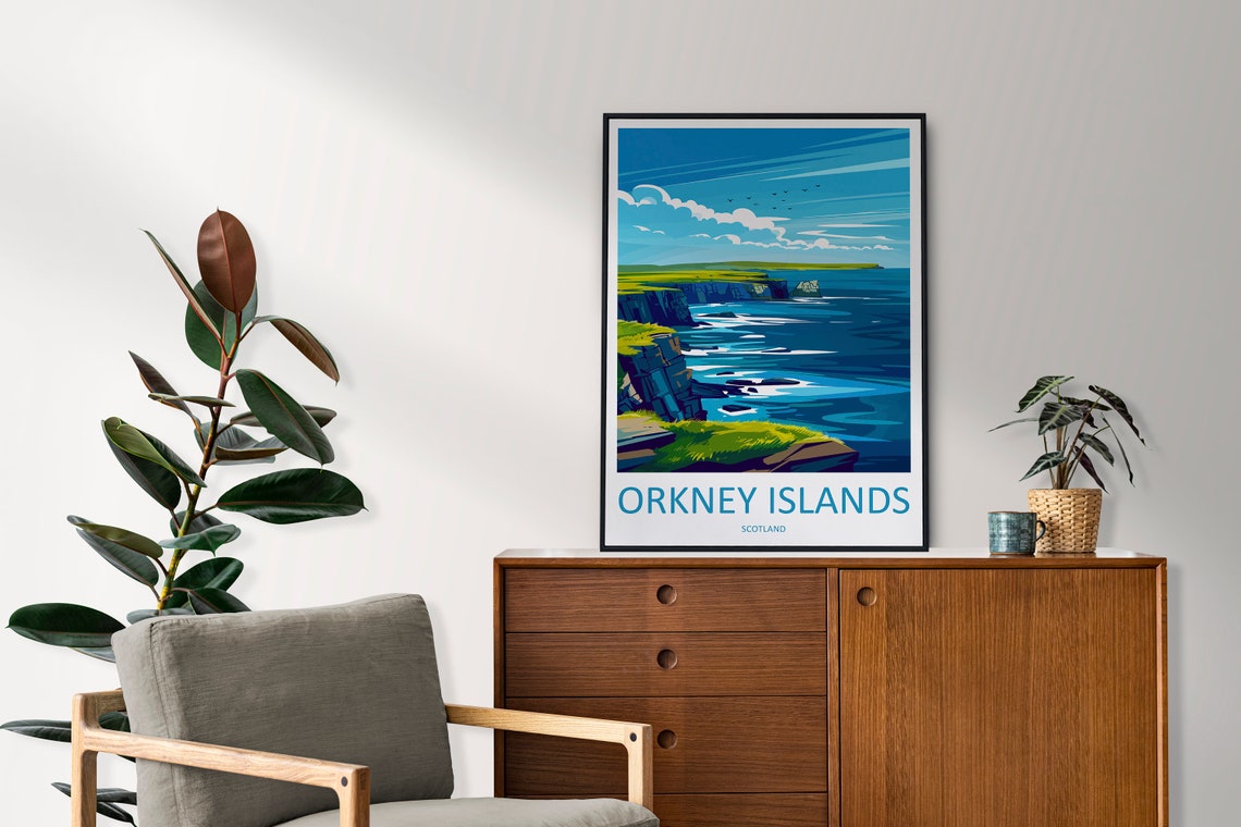 Orkney Islands Scotland Dramatic Sea Cliffs Coastal Art Poster - Image 2
