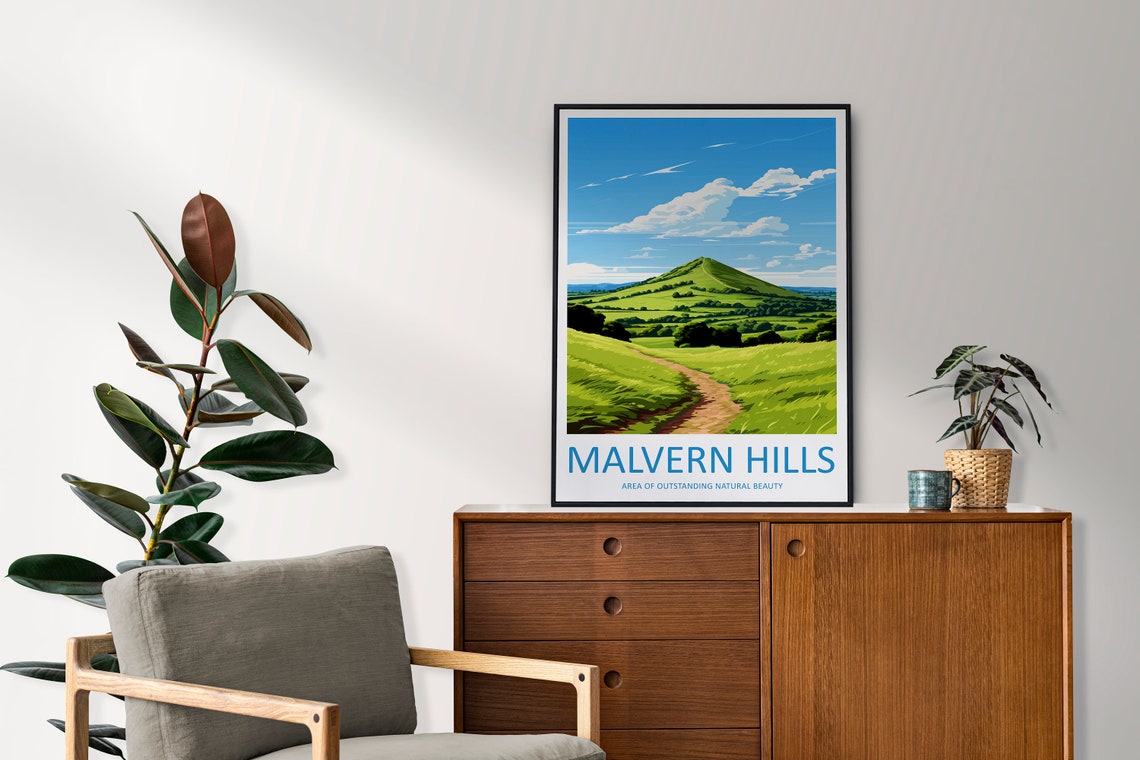 Malvern Hills England Rolling Green Hills Walking Trail Poster - Image 2
