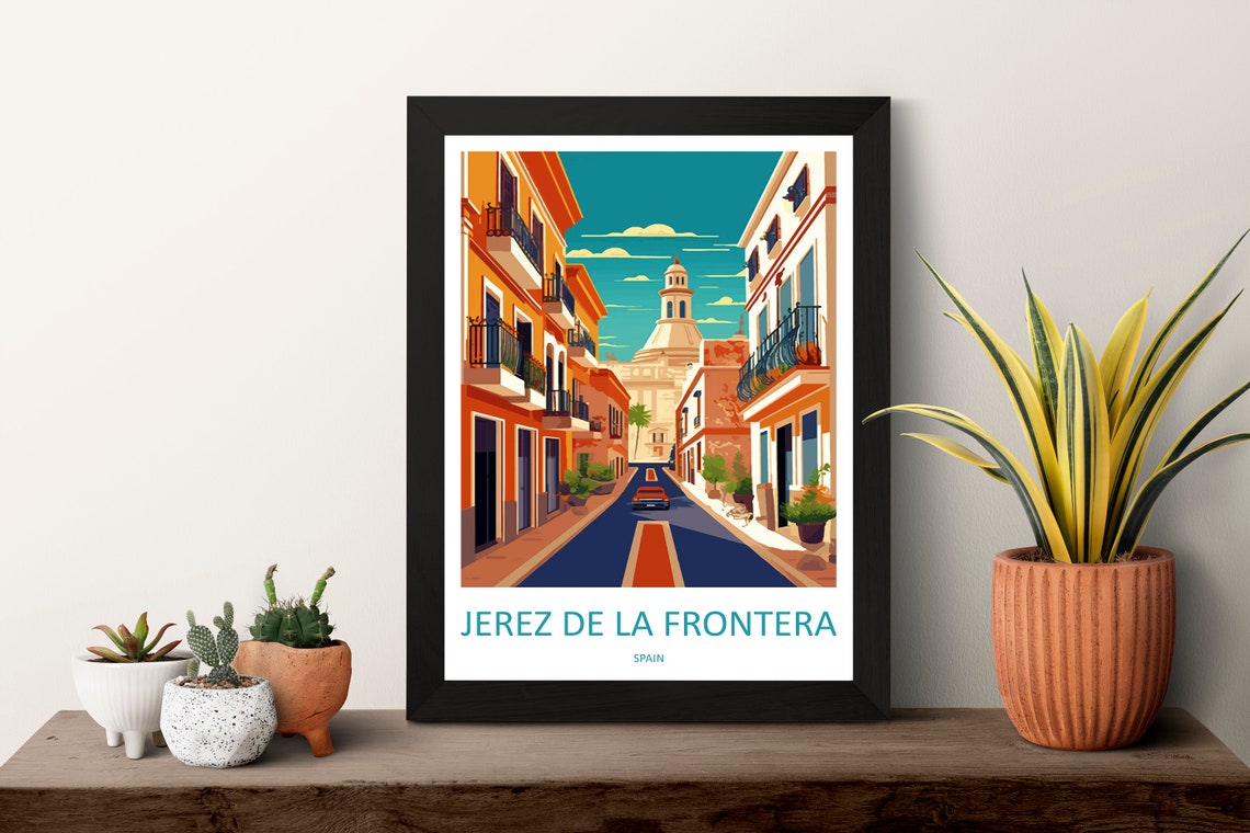 Jerez de la Frontera Spain Colorful Old Town Street Art Poster - Image 3