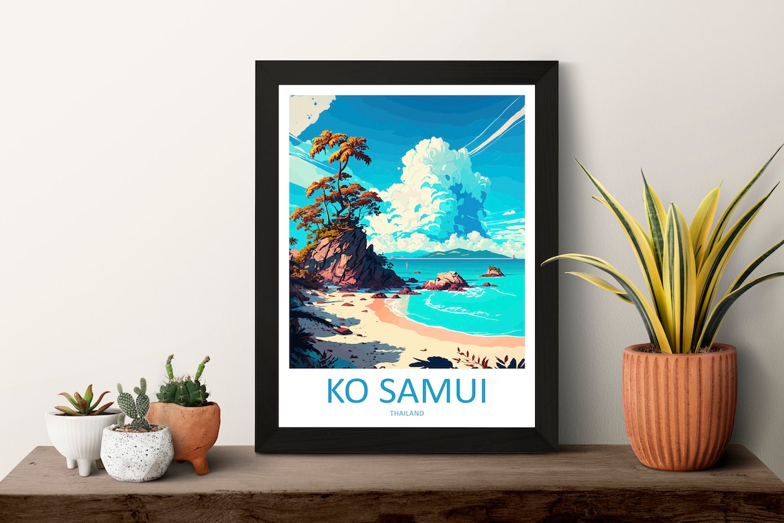 Ko Samui Travel Poster, Thailand Place Print - Image 3