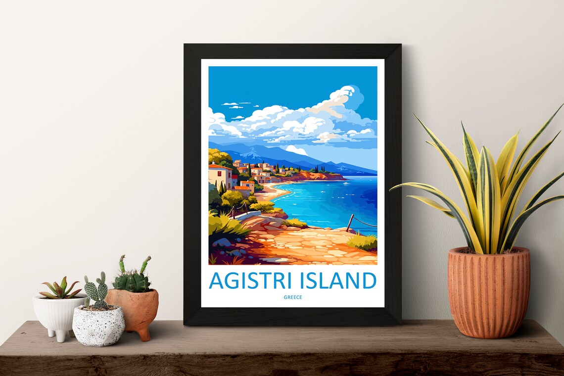 Agistri Island Travel Print Wall Art Agistri Island Wall Hanging Home Decoration Agistri Island Gift Art Lovers Wall Art Print Greece - Image 3