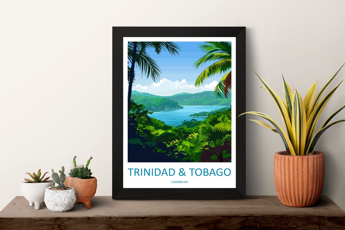 Trinidad And Tobago Travel Print Wall Art Trinidad And Tobago Wall Hanging Home Dcor Trinidad And Tobago Gift Art Lovers Wall Art Caribbean - Image 3