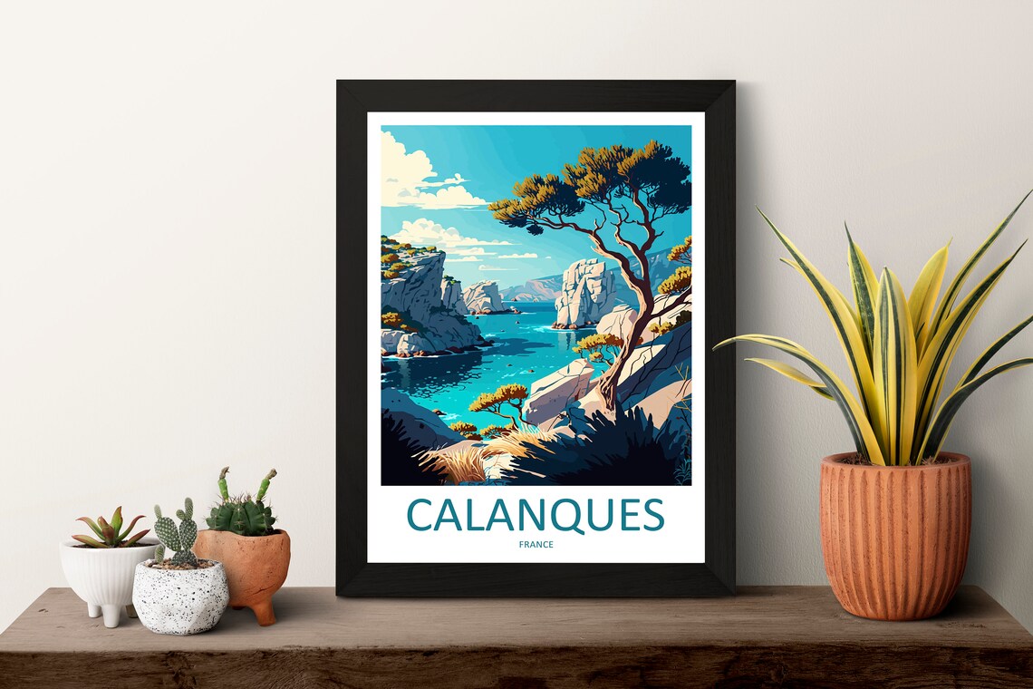 Calanques Travel Poster, France Coastal Place - Image 3