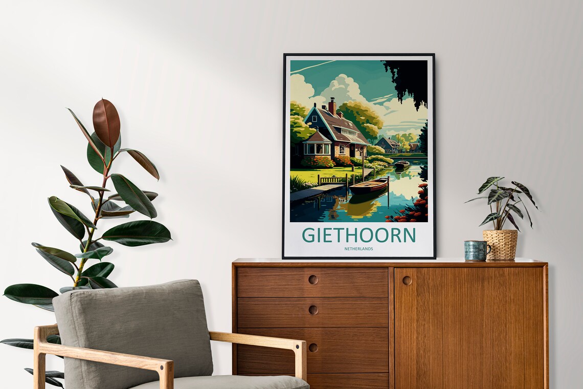 Giethoorn Travel Poster, Netherlands Place Print - Image 2