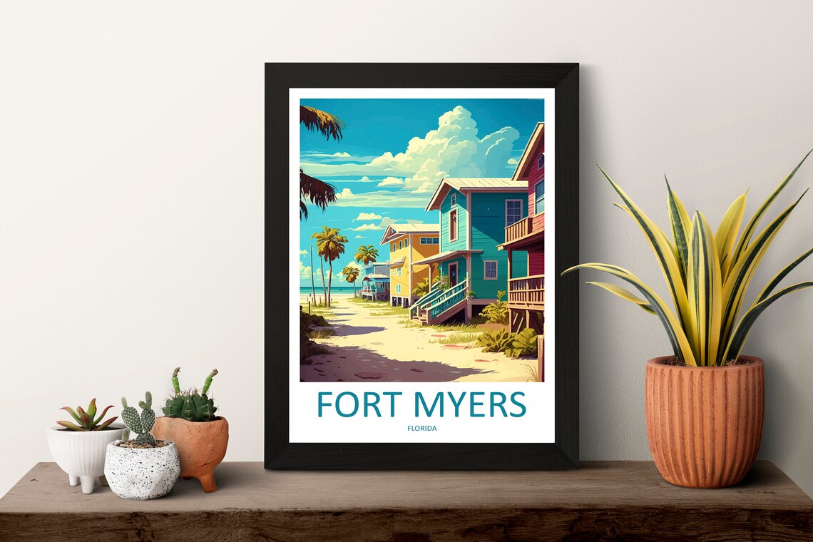 Fort Myers Travel Poster, Florida Place Print - Image 3