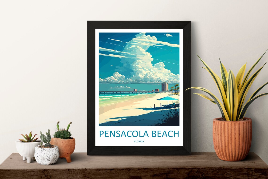 Pensacola Beach Travel Poster, Florida Wall Decor - Image 3
