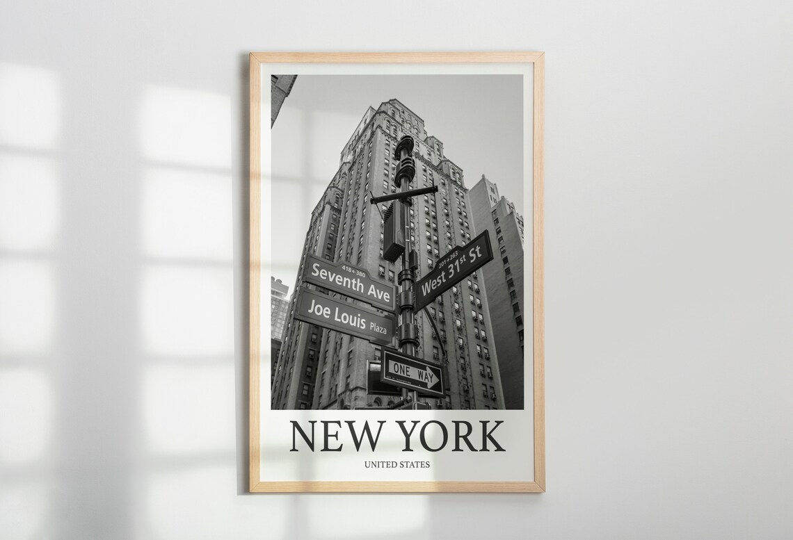 New York City Seventh Avenue West 31st Street Signs View Poster