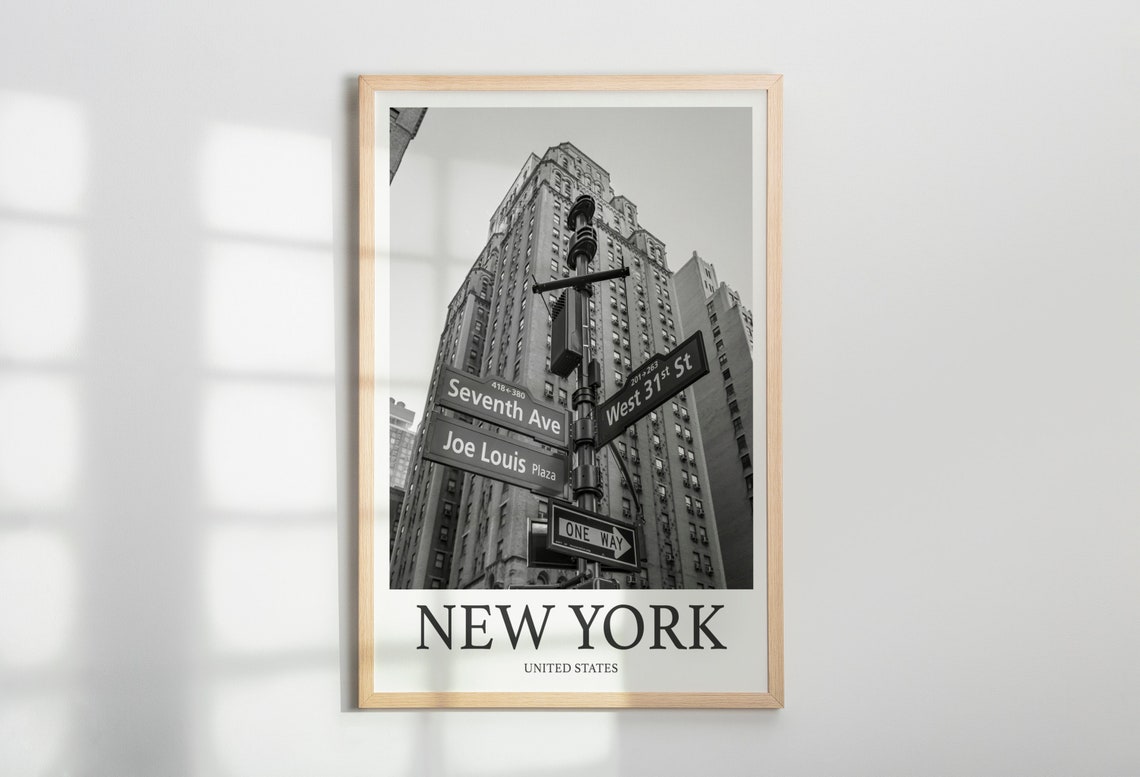 New York Sign Photo Print Of New York Travel Photo Hanging Decor Photo Travel Art Gift For Travel Artwork Wall Art Framed Photo Travel Print