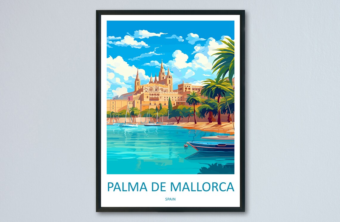 Palma De Mallorca Travel Poster, Spain Wall Art