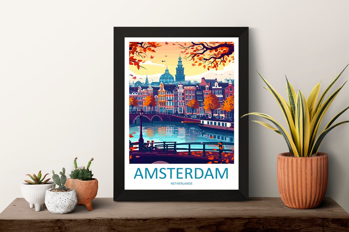 Amsterdam Travel Print, Netherlands Wall Art - Image 3