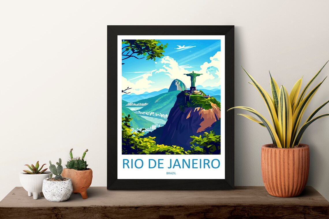 Rio De Janeiro Travel Poster, Brazil Wall Art - Image 3
