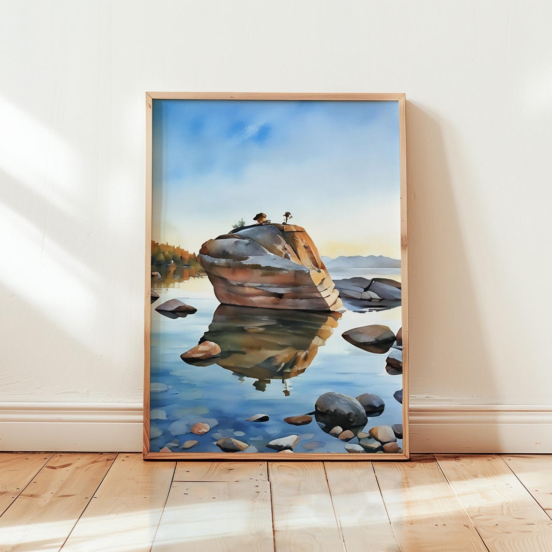 Lake Tahoe Watercolor Art Lake Tahoe Wall Art Lake Tahoe Painting Lake Tahoe Artwork Travel Poster Print Lake Tahoe Art Print