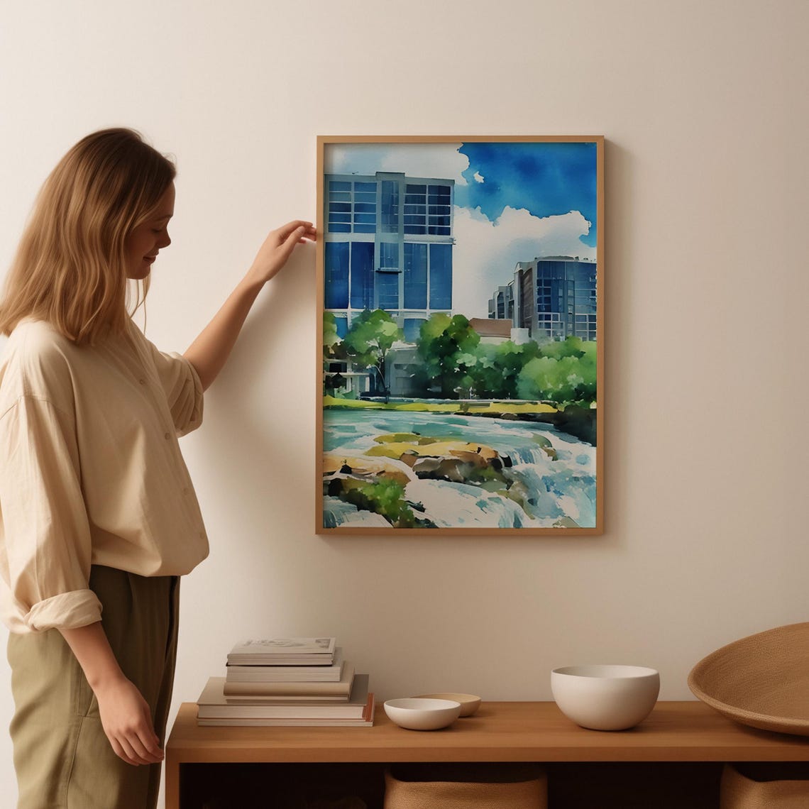 Greenville Watercolor Art Greenville Wall Art Greenville Painting Greenville Artwork Travel Poster Print Greenville Art Print - Image 3