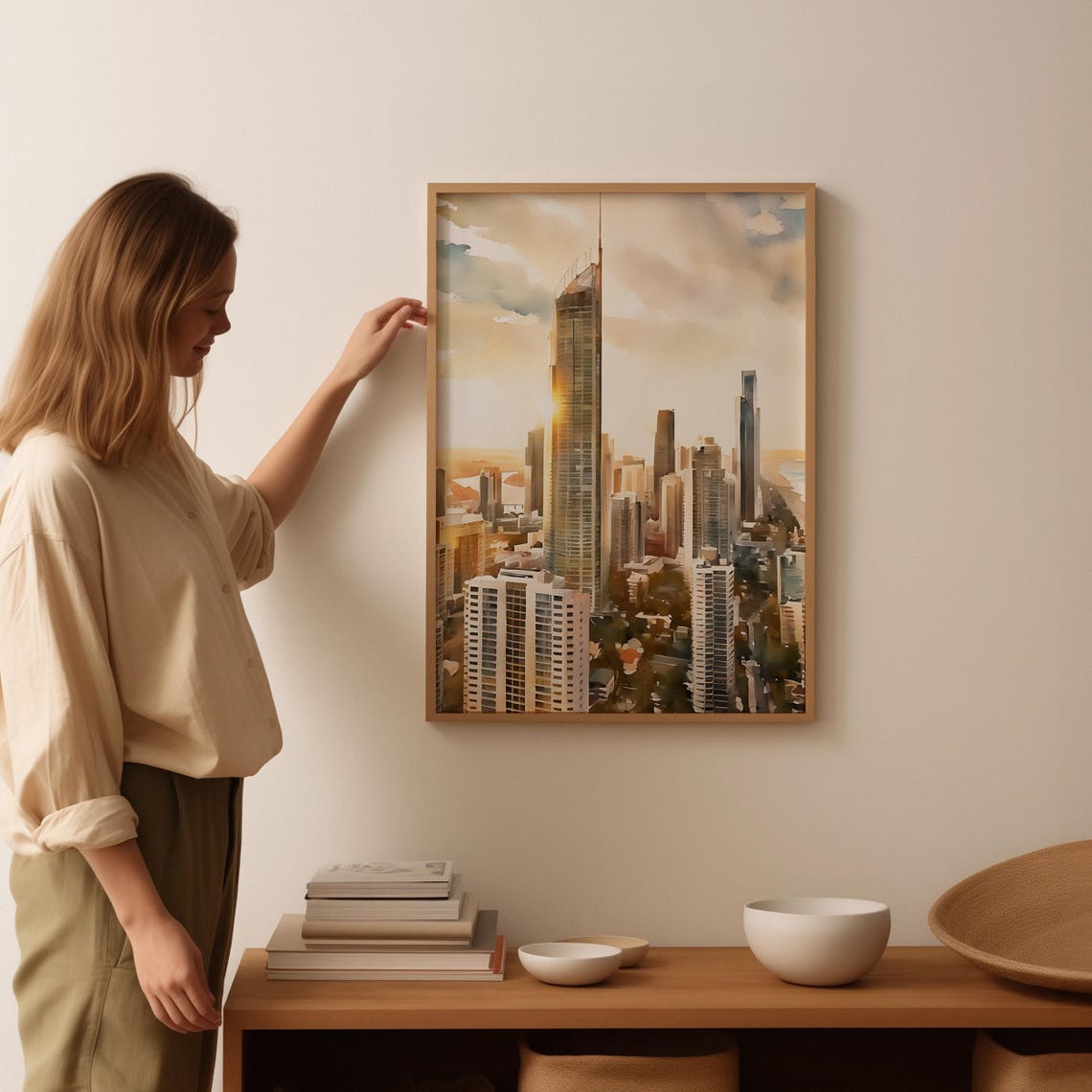 Gold Coast Watercolor Art Gold Coast Wall Art Gold Coast Painting Gold Coast Artwork Travel Poster Print Gold Coast Art Print - Image 3