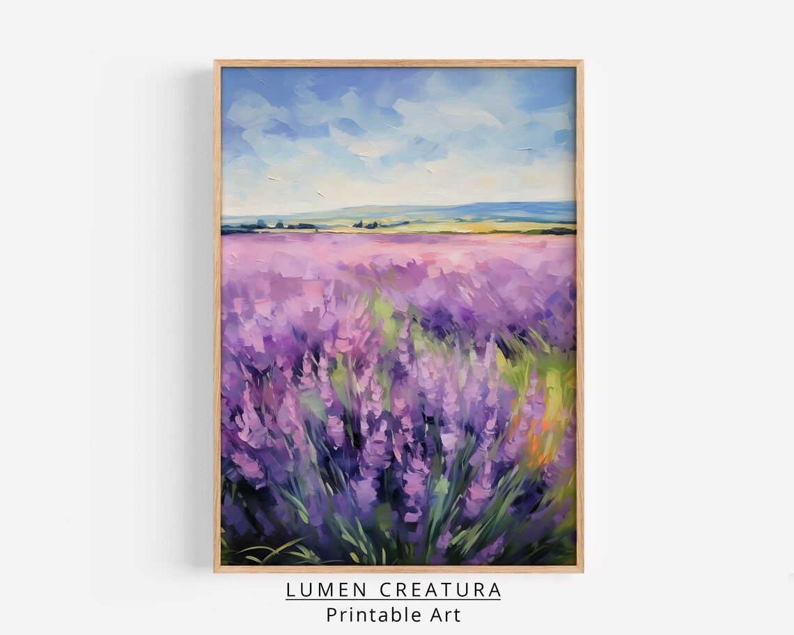 Lavender Fields In Full Bloom, Floral Art Print - Image 3