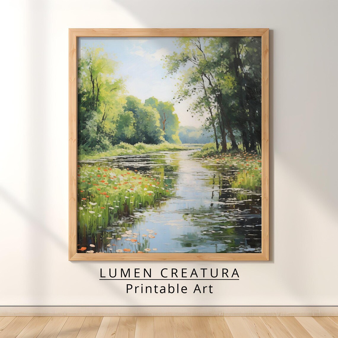 River Landscape Painting, Vintage Landscape Art Print - Image 2
