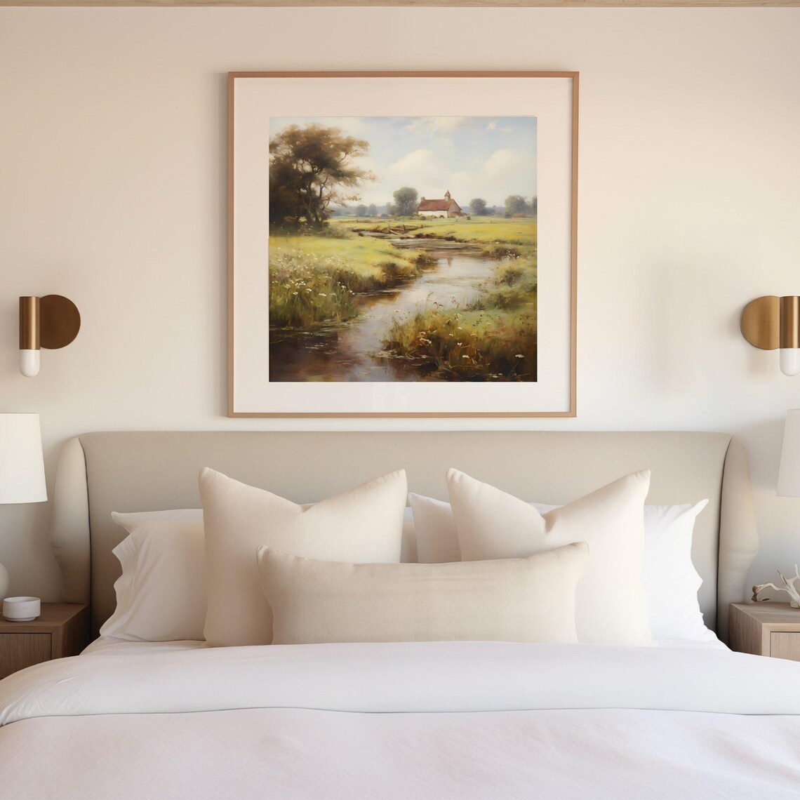 Meadow Countryside Vintage French Wall Art - Image 3