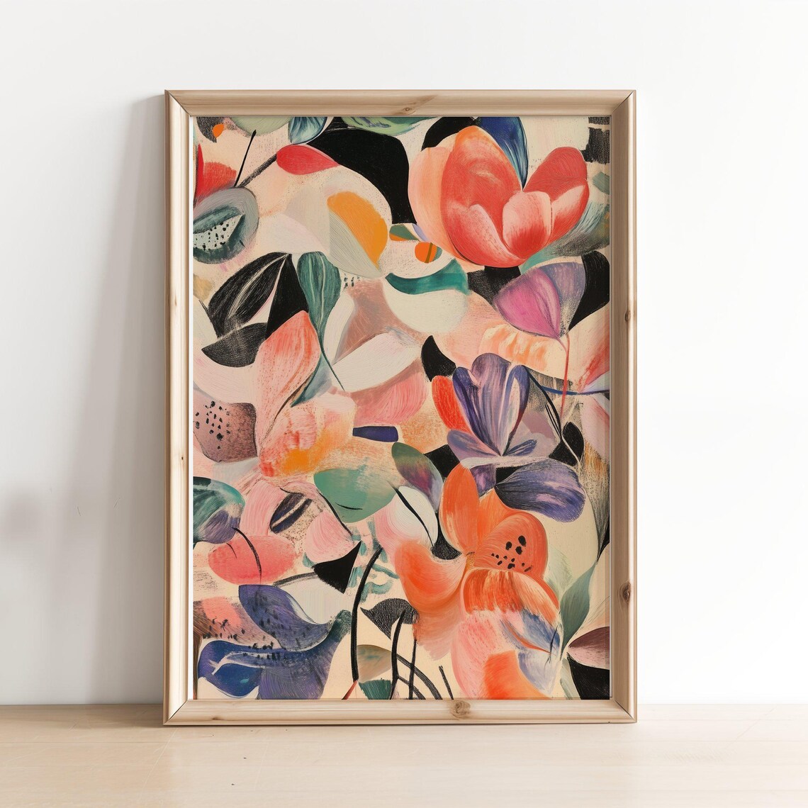 Vintage Abstract Botanical Floral Bouquet Art Print
