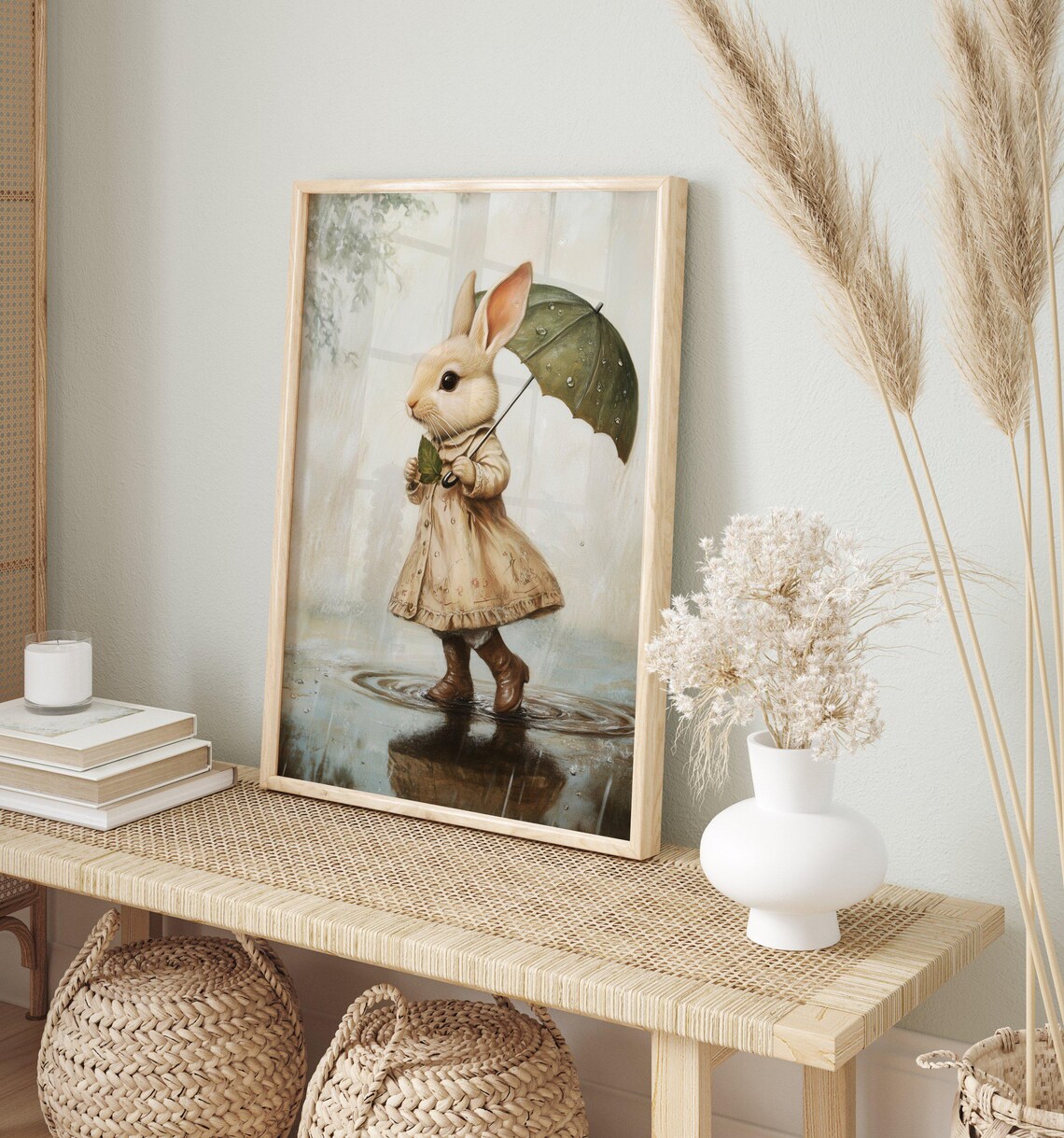 Spring Rabbit Bunny, Rustic Farmhouse Vintage Easter - Image 3