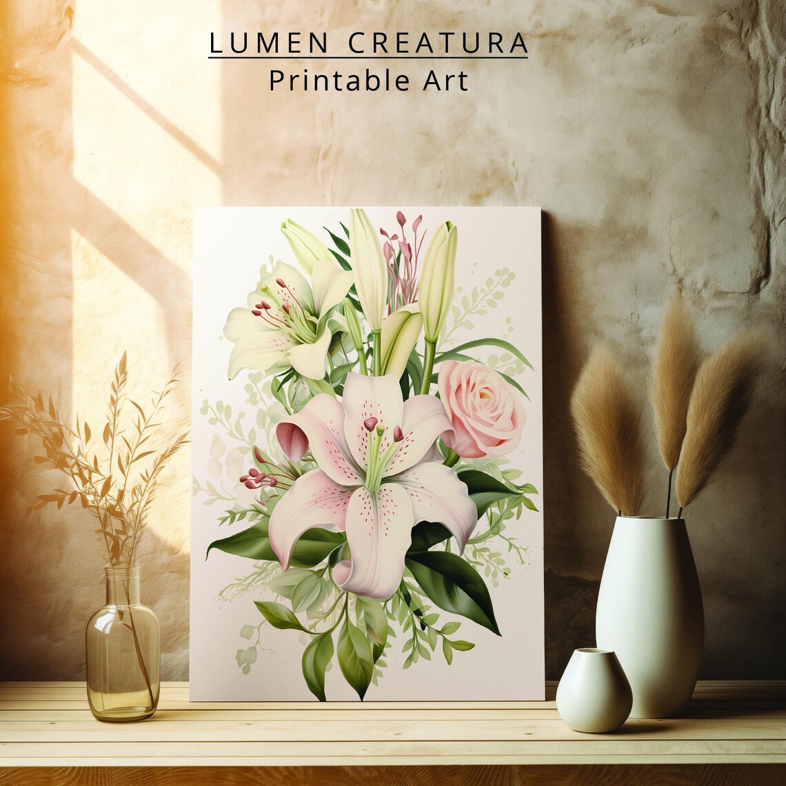 Lily Flower, Minimalist Flower Drawing Art Print - Image 4