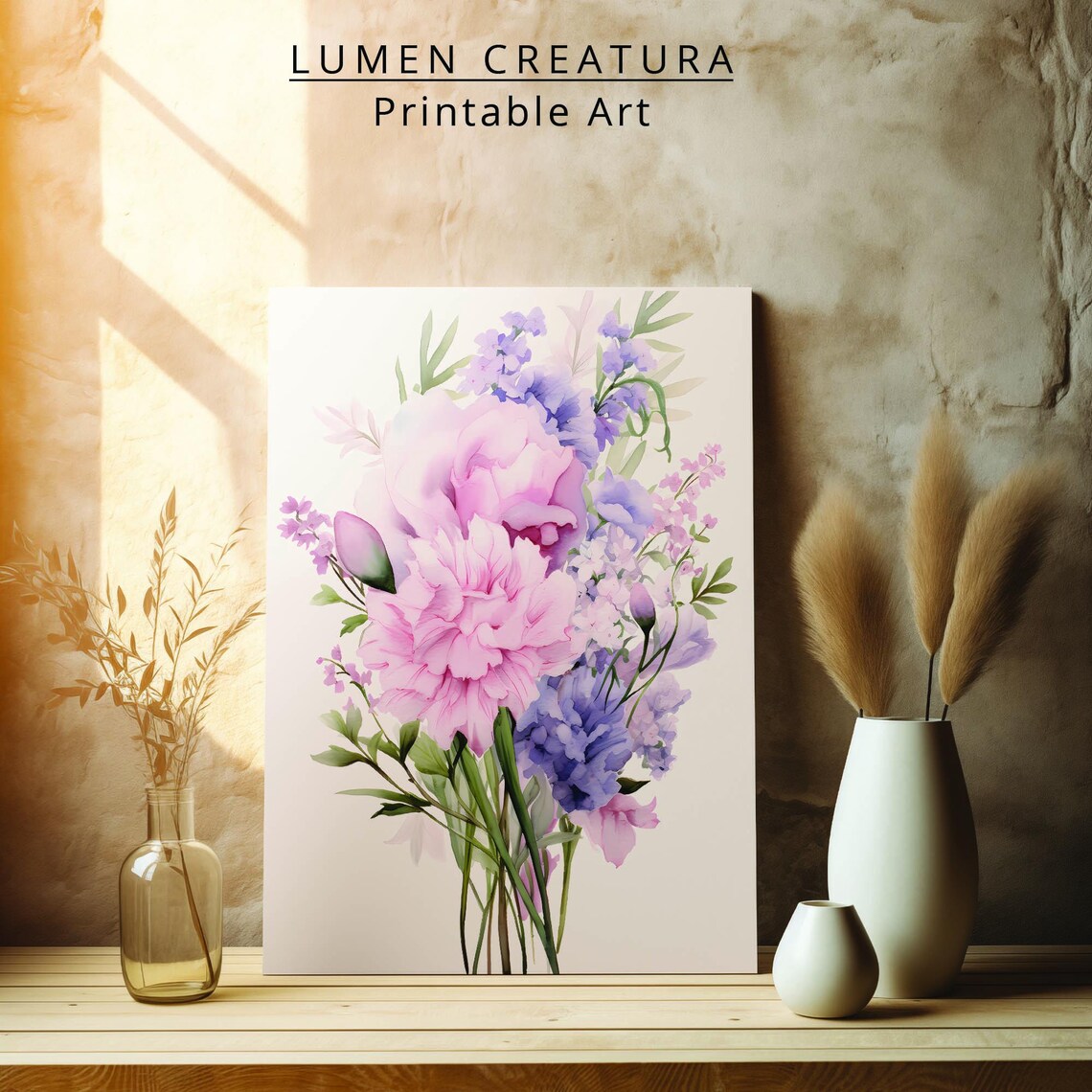 Pink Flower Botanical Minimalist Bedroom Art Print - Image 4