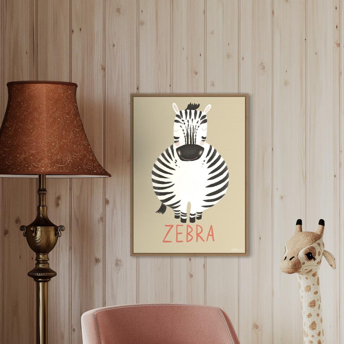 Smiling Zebra Cute Nursery Safari Animal Baby Bedroom Wall Art - Image 4