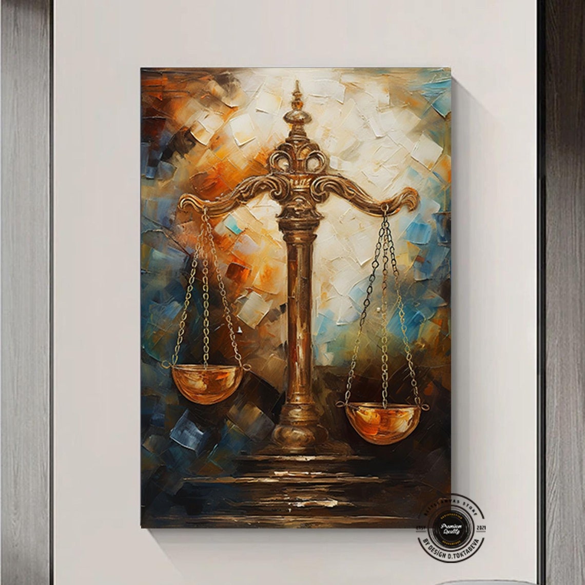 Scales of Justice Bronze Balance Law Office Abstract Art Poster