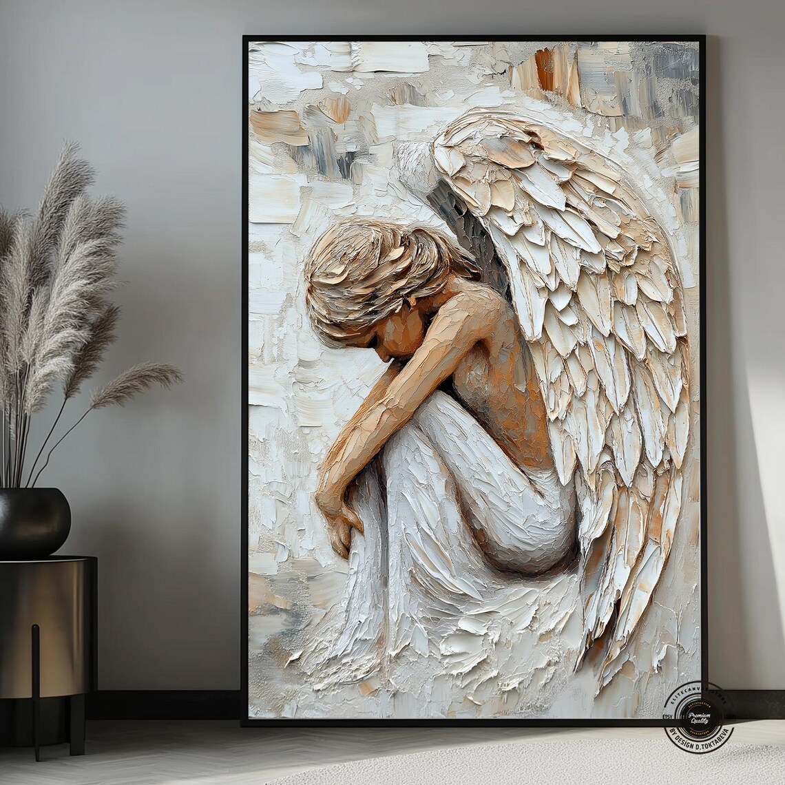 Abstract Angel With Big Wings Wall Art Print