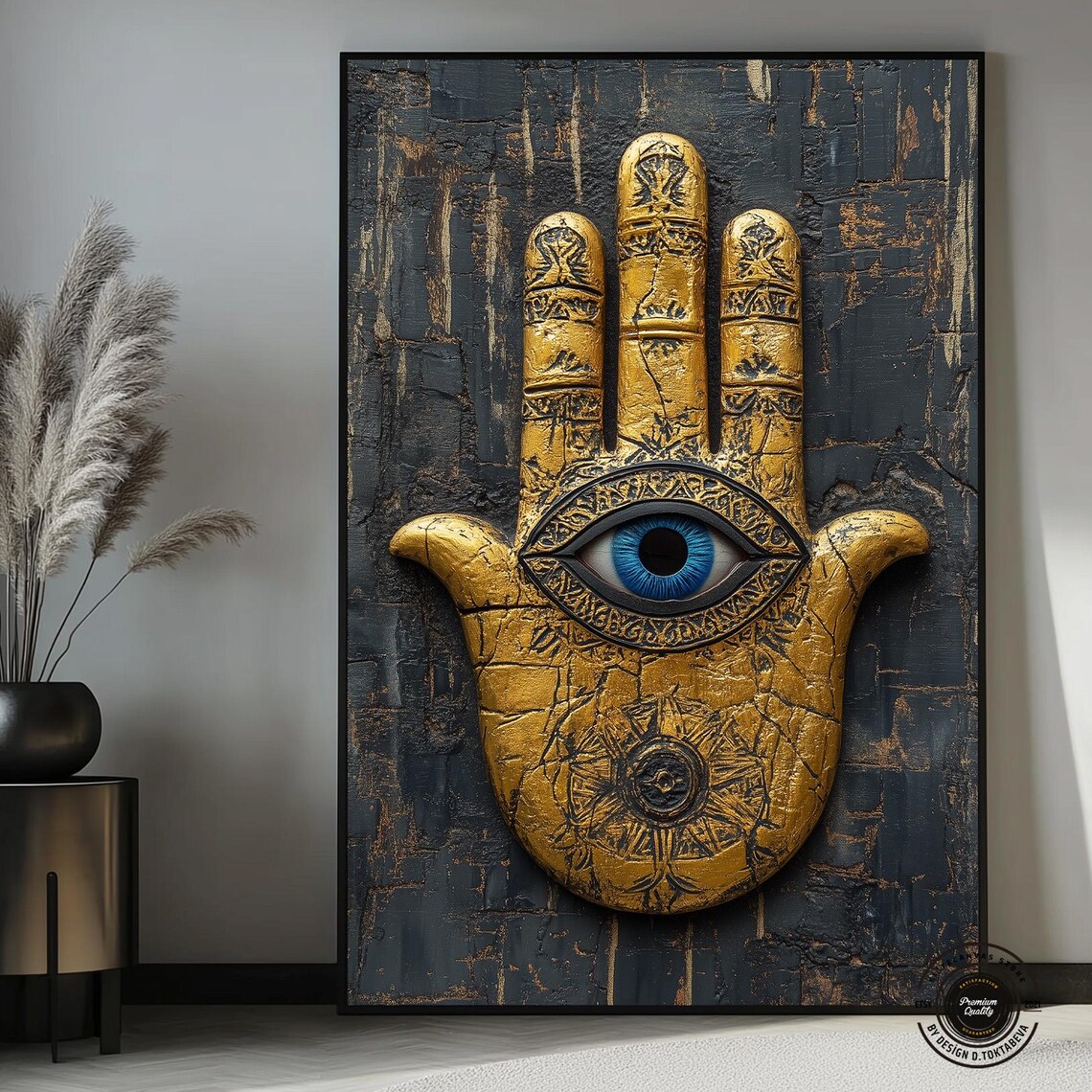 Hamsa Evil Eye Abstract Luxury Art Print