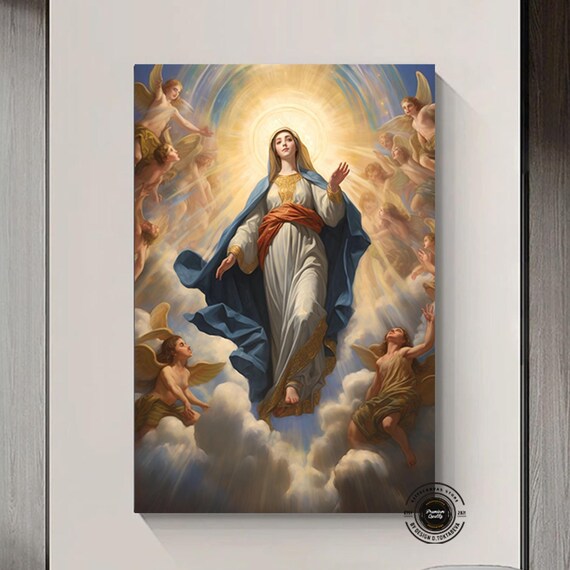 Virgin Mary Assumption Angels Classical Religious Art Poster