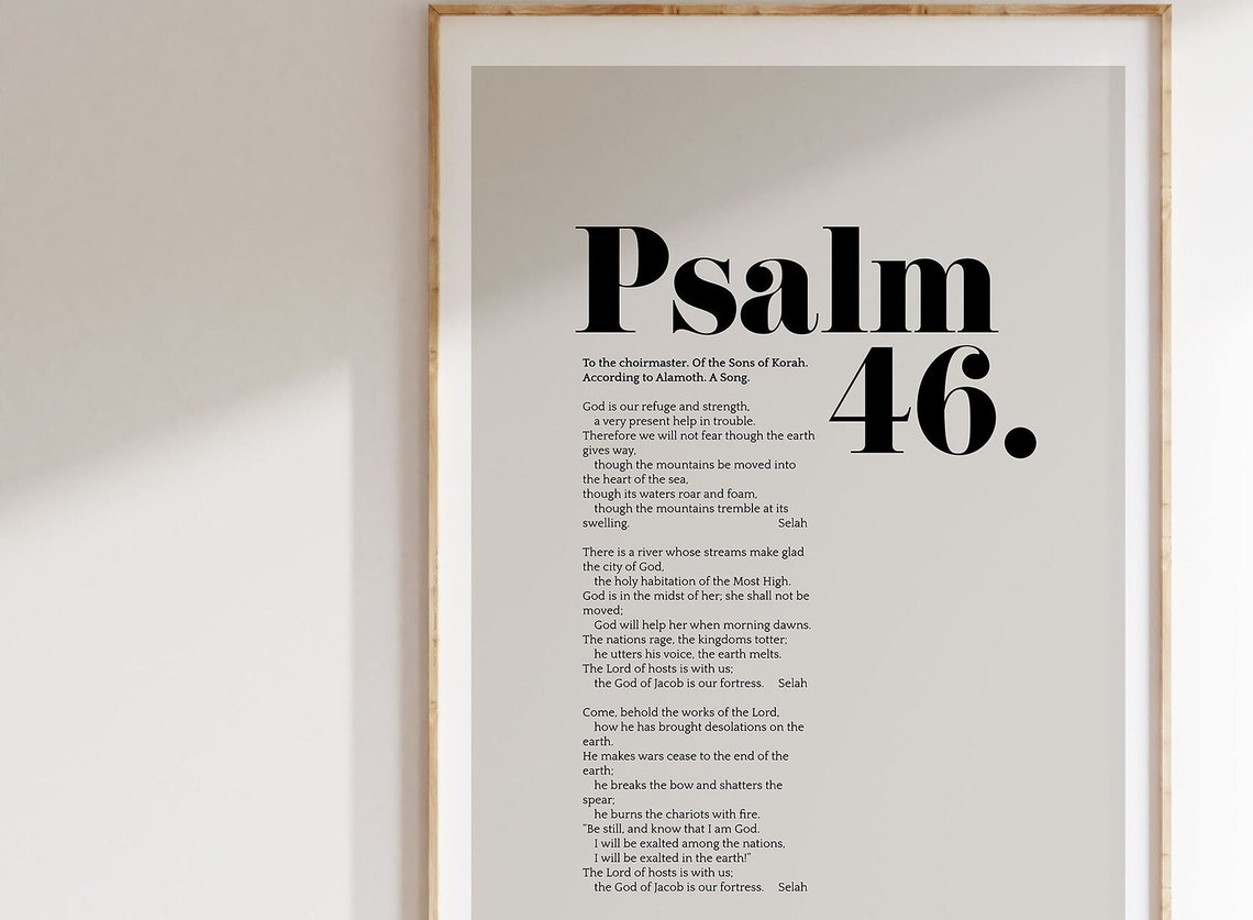 Psalm 46 Full Chapter Bold Typography Bible Verse Poster Home Decor - Image 3