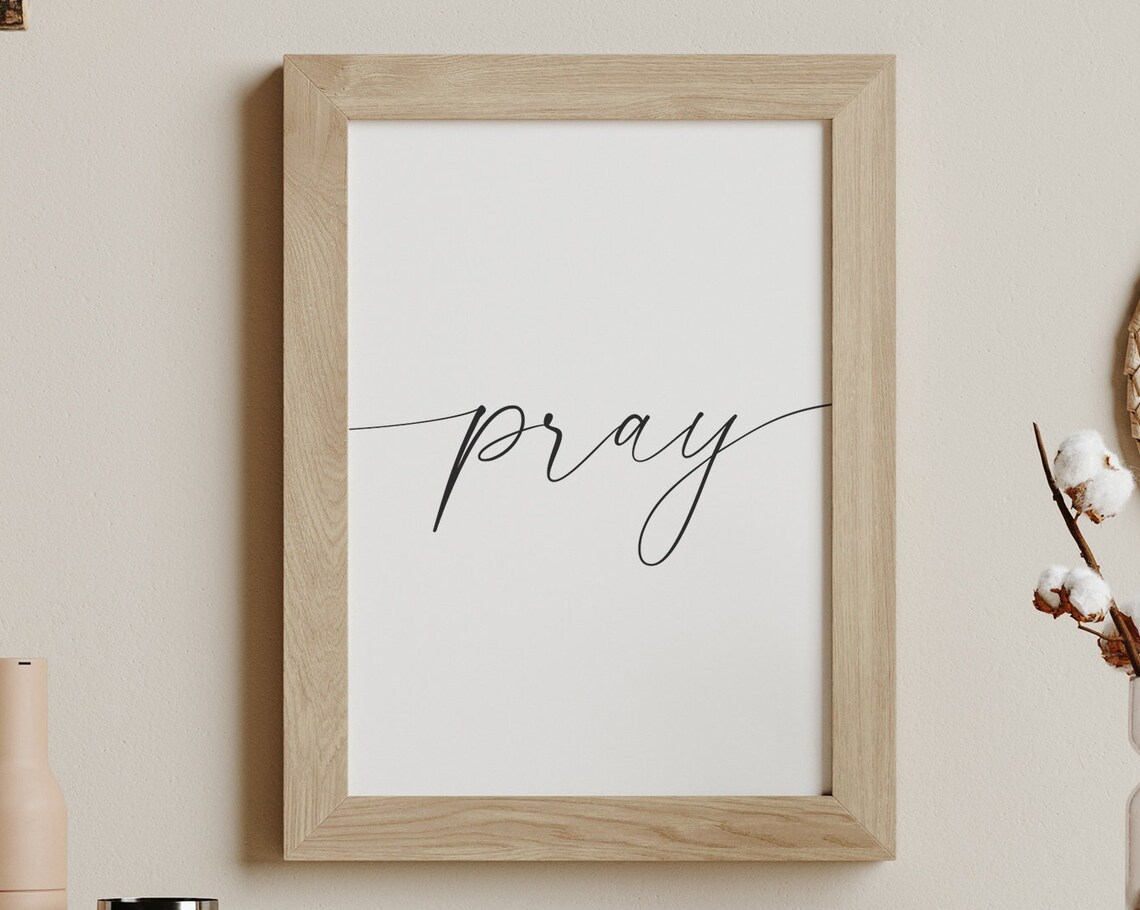 Pray Bible Verse Scripture Christian Art Print - Image 4