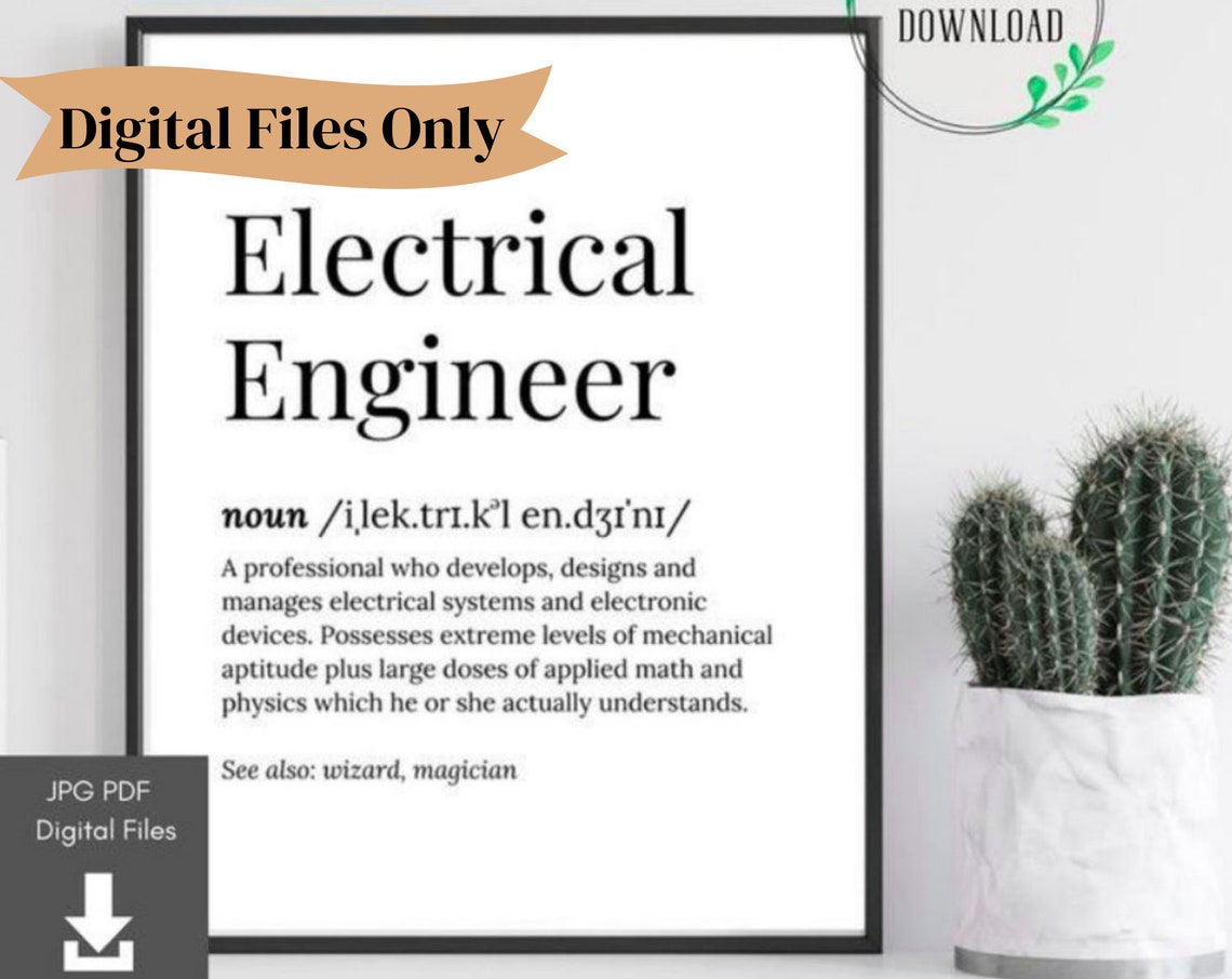Electrical Engineer Definition Serif Dictionary Funny Wizard Poster