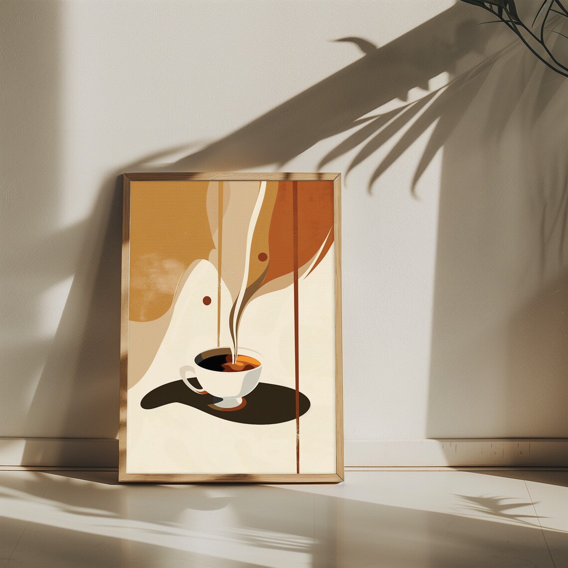 Abstract Coffee Cup Mid Century Modern Warm Minimalist Poster - Image 5