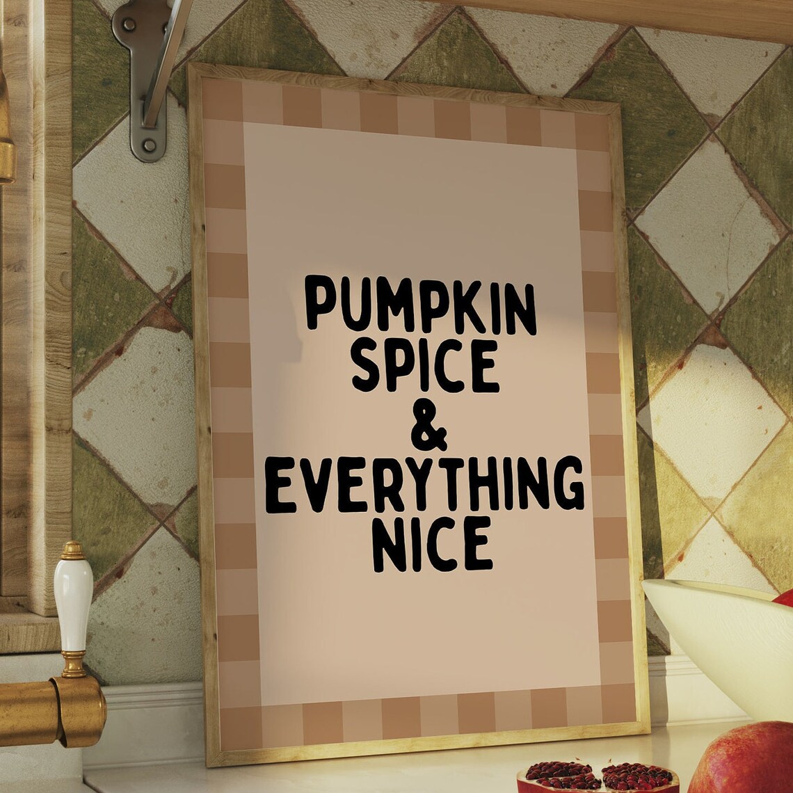 Pumpkin Spice And Everything Nice Cozy Fall Autumn Quote Poster - Image 2