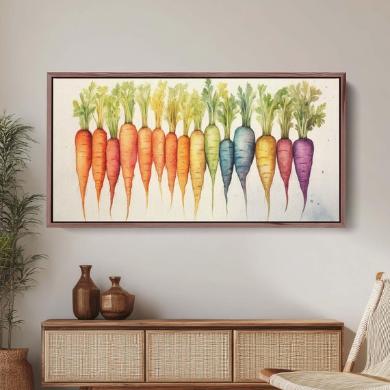 Heirloom Carrots Print Rainbow Carrot Farm Decor Barn Print Food Art Kitchen Decor Dining Room