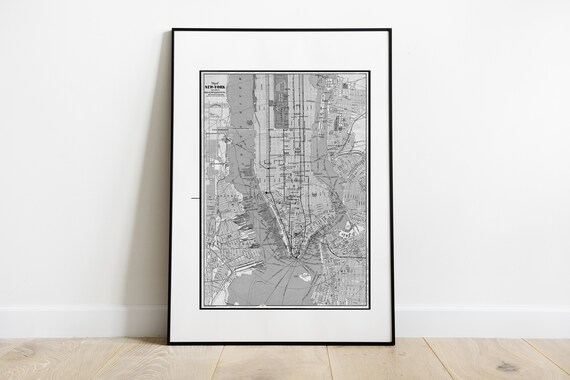 Map Of New York 1898 Antique Manhattan Poster City Historical