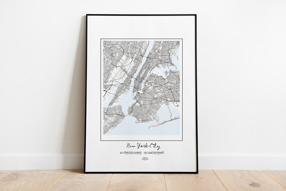 Map Of New York Manhattan Poster City