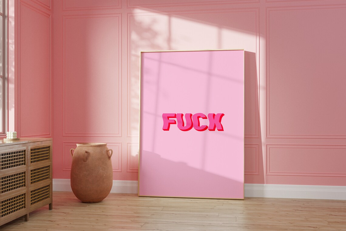 Fuck Wall Art Funny Office Decor Bedroom Art Print