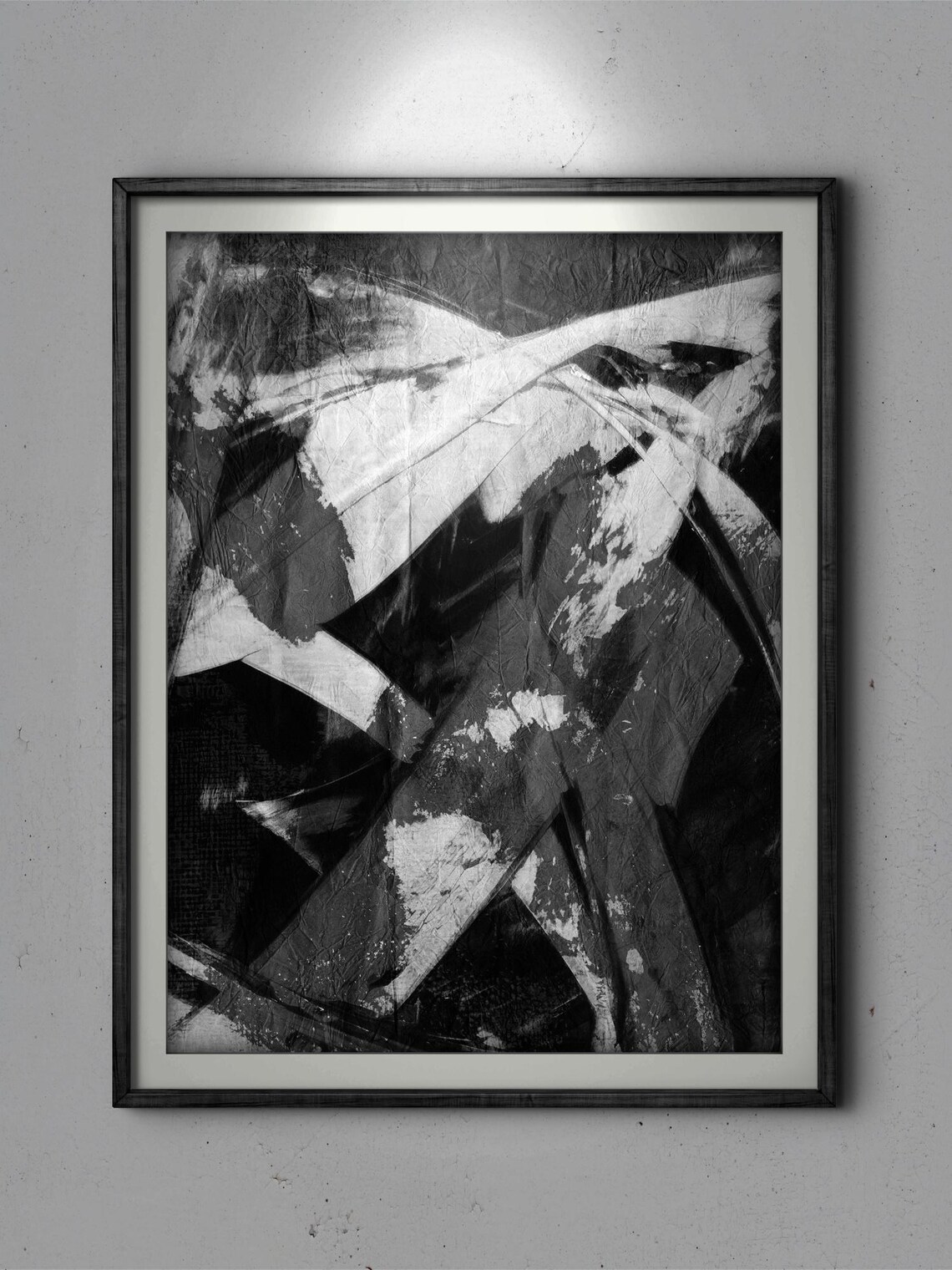 Abstract Nature Painting, Black And White Brushstrokes - Image 3