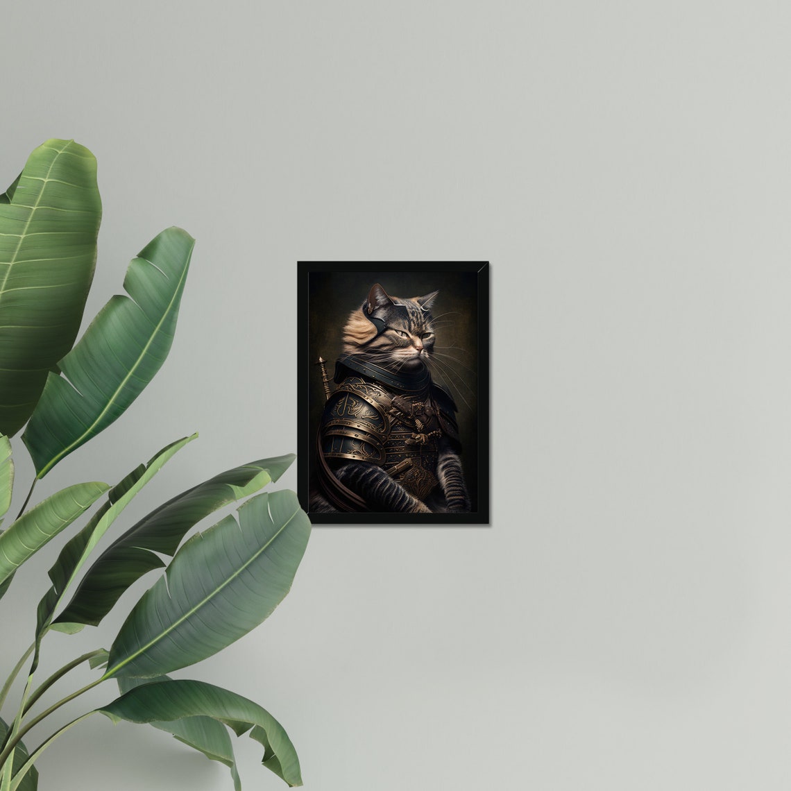 Regal Samurai Cat In Ornate Armor Dramatic Feline Portrait Print - Image 2