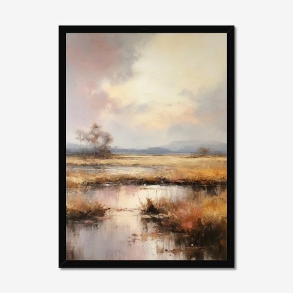 Lake Swamp Plain Vintage Oil Painting Art Poster Wall Art Wall Decor Instant