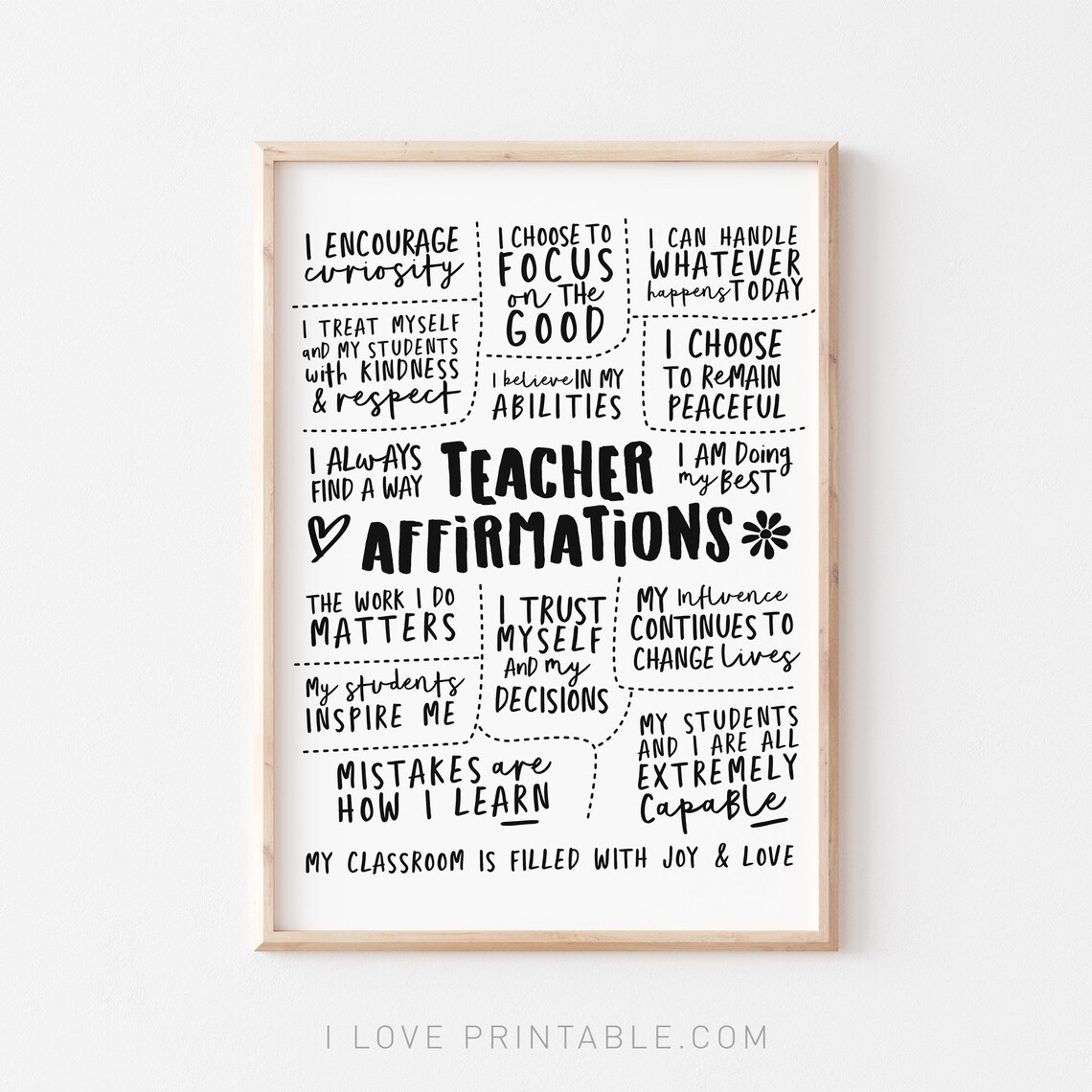 Teacher Daily Affirmations Poster, Positive Quote Art - Image 2
