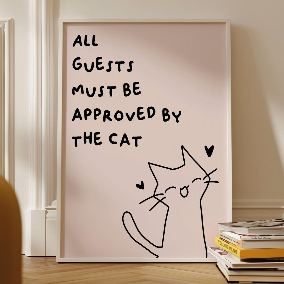 Funny Black Cat Wall Art Print Cute Kitten Illustration Poster Lover Gift Doing Things Pet Love Decor
